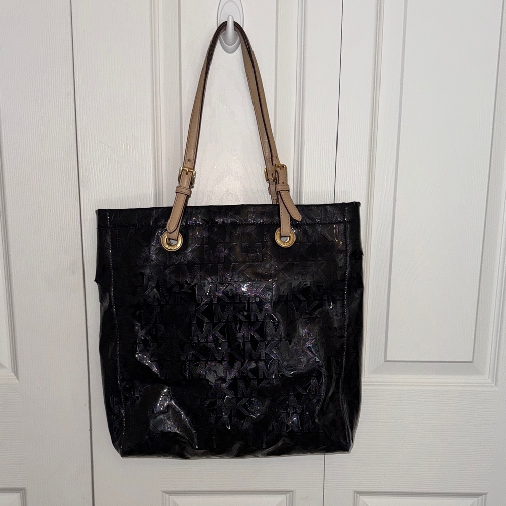 Michael Kors Black and Tan Tote Bag, Fair Condition, call outs, $98 retail